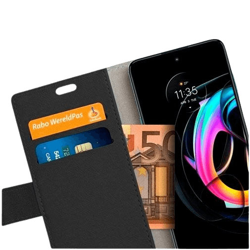 Just in Case Book Case Couro-PU Preto Motorola Edge 20 Lite