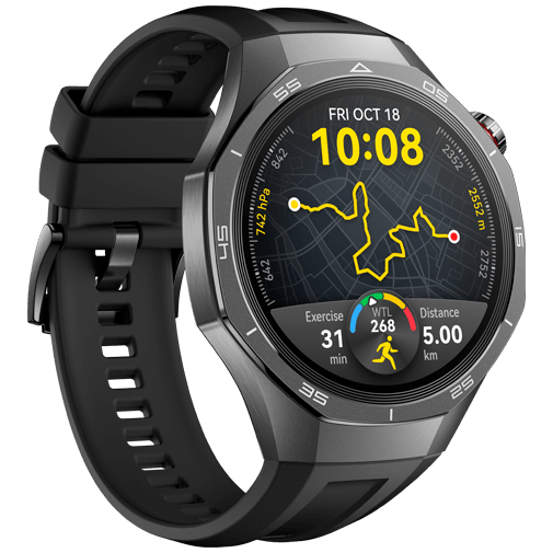 Huawei Watch GT 5 Pro 46mm Preto (Bracelete De Borracha Preta)