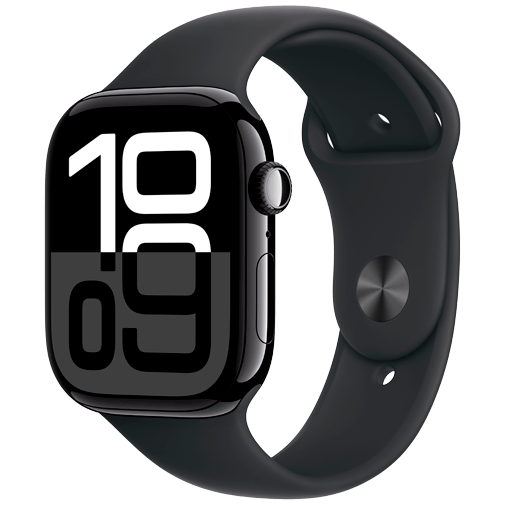 Apple Watch Series 10 4G 46mm Preto (Bracelete De Borracha Preta M/L)