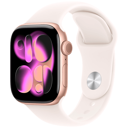 Apple Watch Series 11 42mm 5G Rose Gold (Rosa Claro Bracelete De Borracha S/M)