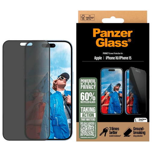 Panzerglass Vidro Temperado Privacy Protetor De Ecrã Apple iPhone 16