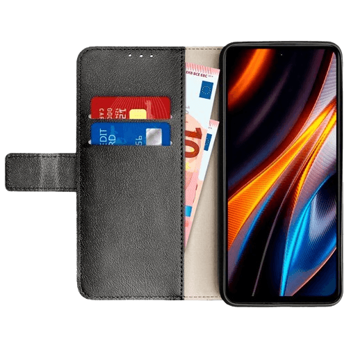 Just in Case Pu-Couro Book Capa Preto Poco X4 GT