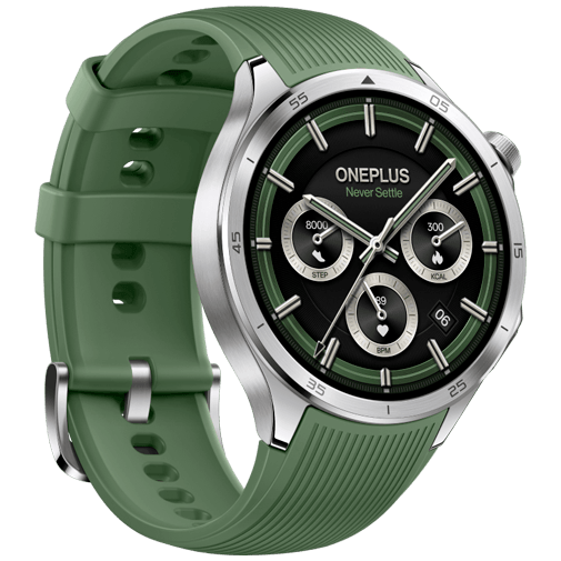 OnePlus Watch 3 Prata (Bracelete De Borracha Verde)
