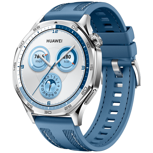 Huawei Watch GT 5 46mm Prata (Bracelete Em Tecido Azul)