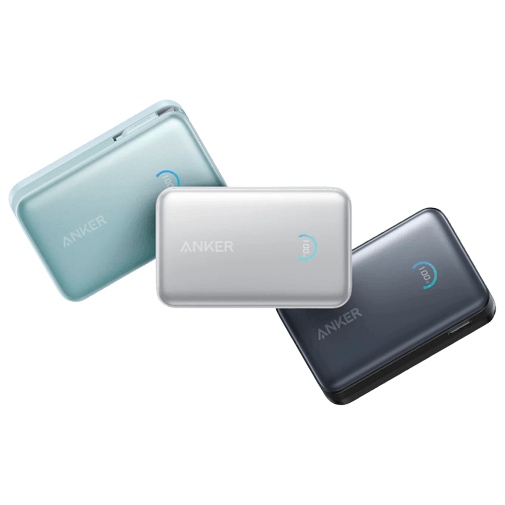 Anker Nano USB-A + USB-C Carregador Rápido Power Bank 10.000mAh Preto com Extensível Cabo